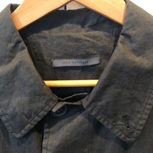 John Varvatos black rain jacket size 40